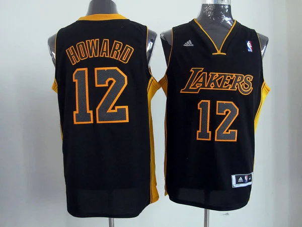 Basketball Jersey Black-Lakers 12 Howard Black&Yellow Basketball Jerseys