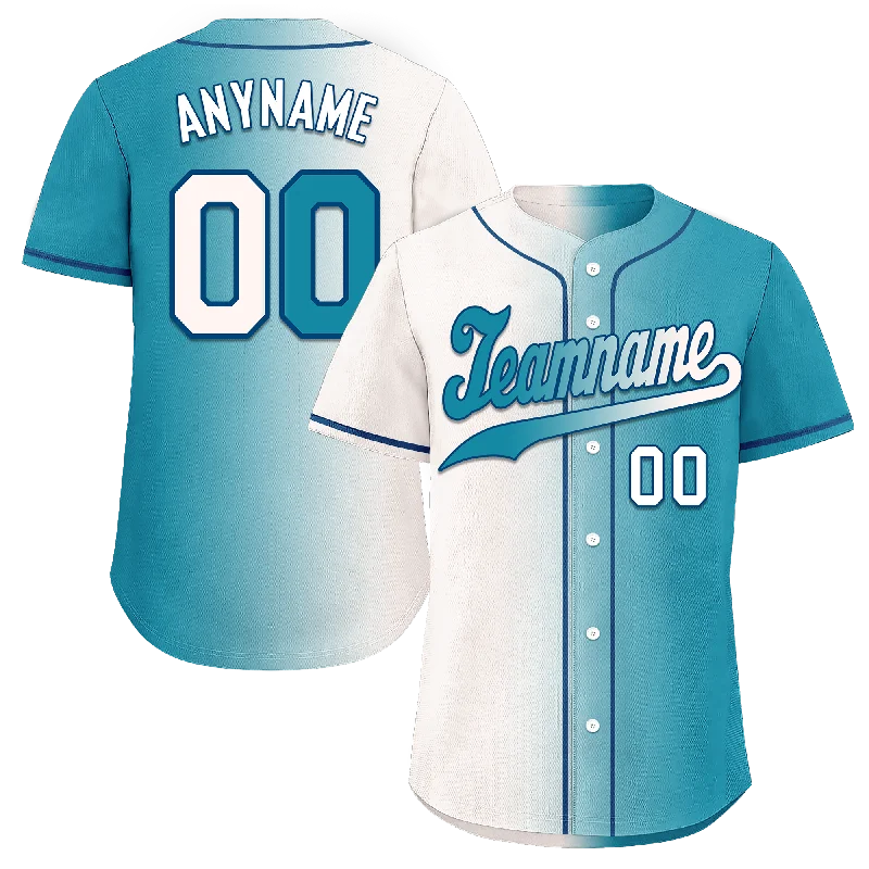 Baseball Jersey Indoor-Custom White Blue Gradient Fashion Personalized Authentic Baseball Jersey BSBJ01-D0a7ab0