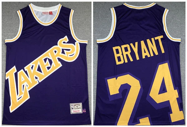 Basketball Jersey Limited Stock-Men's Los Angeles Lakers #24 Kobe Bryant Purple Big Face Stitched Basketball Jersey