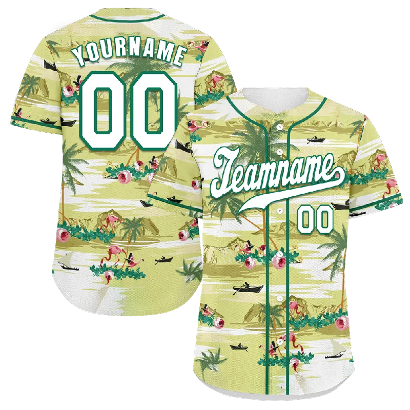 Baseball Jersey Concert-Custom Yellow Hawaii White Authentic Baseball Jersey BSBJ0a-bc0fbf9