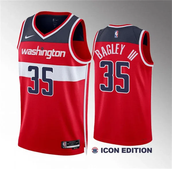 Basketball Jersey Limited Edition-Men's Washington Wizards #35 Marvin Bagley III Red Icon Edition Stitched Basketball Basketball Jersey