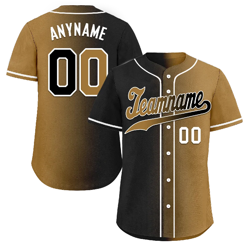 Baseball Jersey Vintage-Custom Black Gold Gradient Fashion Personalized Authentic Baseball Jersey BSBJ01-D0a7a0d