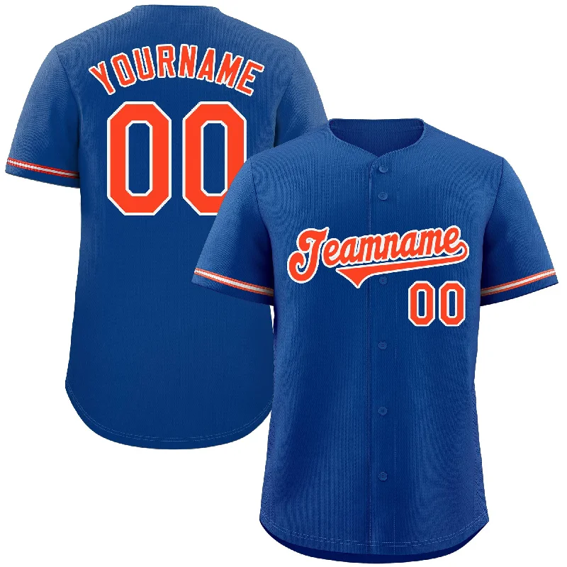 Baseball Jersey Patriotic-Custom Royal Orange-White Classic Style Authentic Baseball Jersey