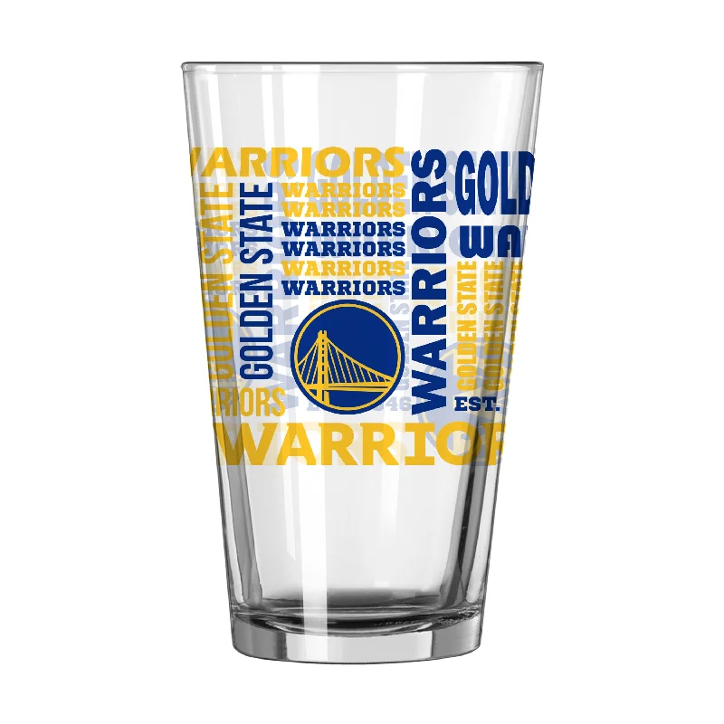 Team Mug Striped-Golden State Warriors 16oz Spirit Pint Glass