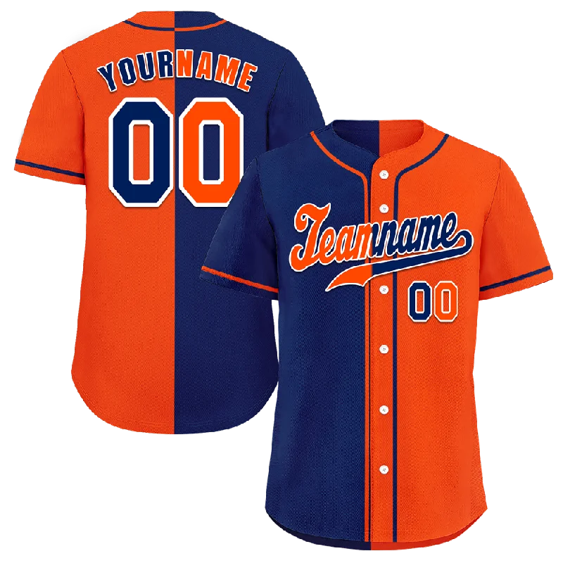 Baseball Jersey Baseball Coach-Custom Blue Orange Gradient Fashion Orange Authentic Baseball Jersey