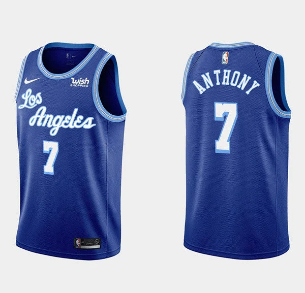 Basketball Jersey Graduation-Men's Los Angeles Lakers #7 Carmelo Anthony Blue Classic Stitched Basketball Jersey