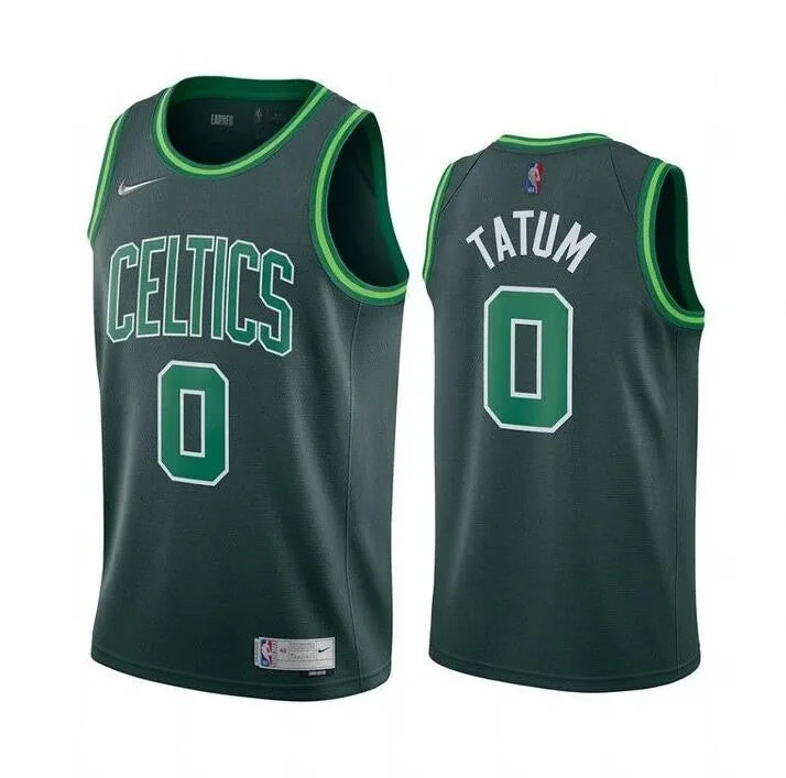 Basketball Jersey Superhero-Men's Boston Celtics #0 Jayson Tatum Earned Edition Green Stitched Basketball Jersey