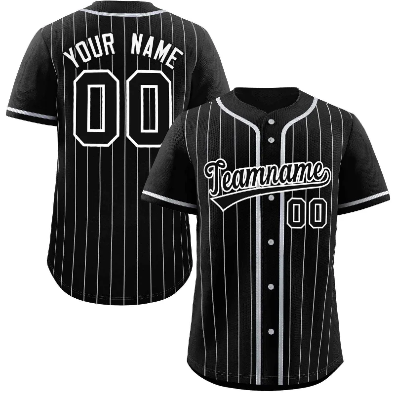 Baseball Jersey Road Trip-Custom Black Gray Stripe Fashion Raglan Sleeves Authentic Baseball Jersey