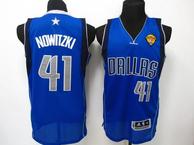 Basketball Jersey Kids-Mavericks 41 Nowitzki Light Blue 2011 Fianls Basketball Jerseys