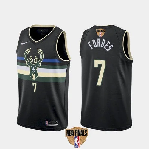 Basketball Jersey Quote-Men's Milwaukee Bucks #7 Bryn Forbes 2021 Finals Black Statement Edition Stitched Basketball Jersey