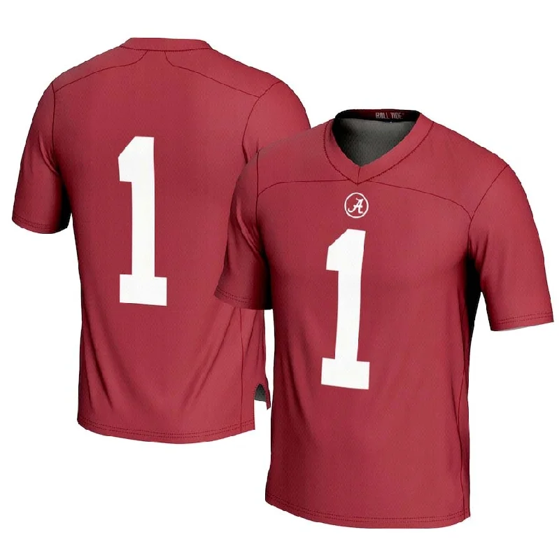 Football Jersey Game Night-#1 A.Crimson Tide GameDay Greats Football Jersey - Crimson Stitched American College Jerseys