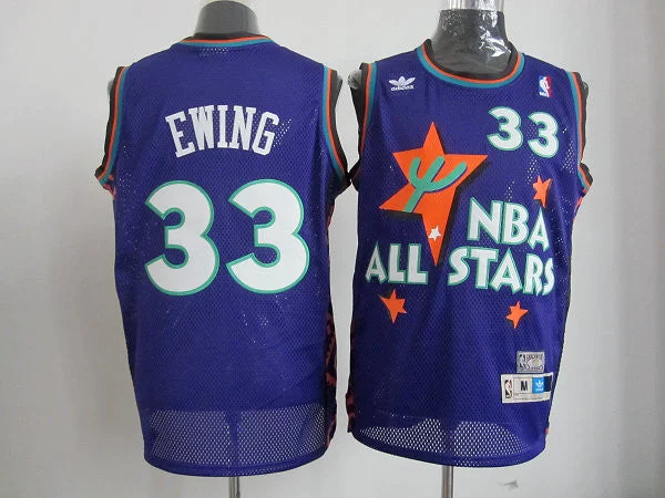 Basketball Jersey Pullover-ALL Star 33 Ewing Purple 1995 m&n Basketball Jerseys