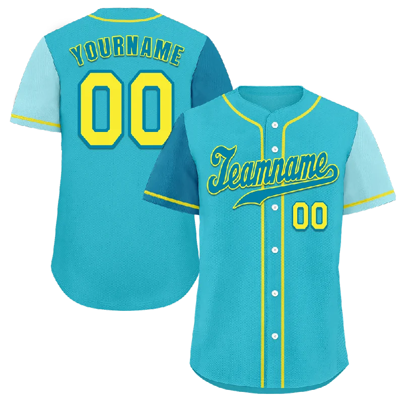 Baseball Jersey Fashion-Custom Aqua Two Tone Blue Authentic Baseball Jersey