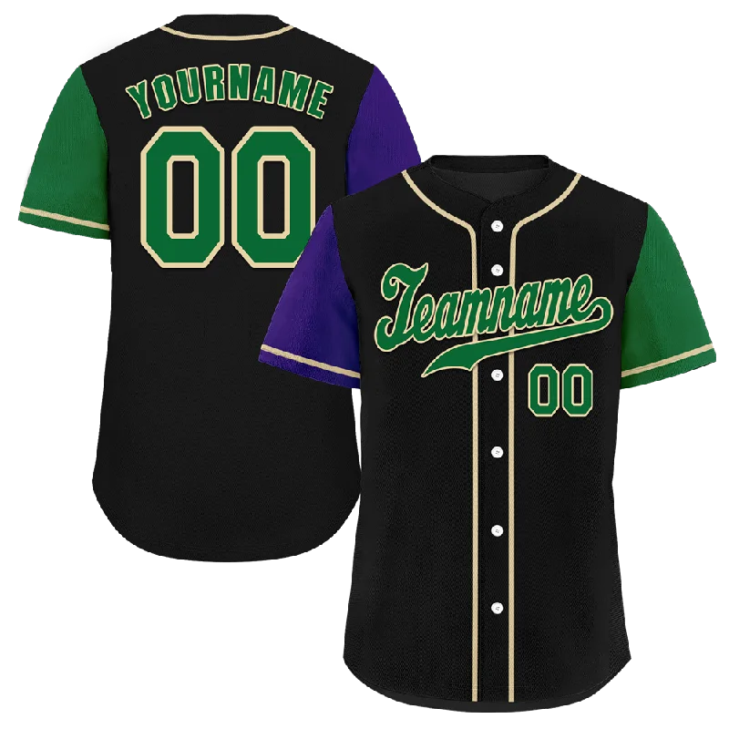 Baseball Jersey High-Quality-Custom Black Two Tone Green Authentic Baseball Jersey