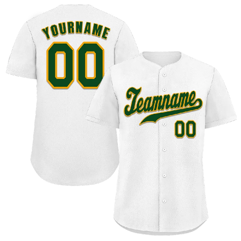 Baseball Jersey Music Band-Custom White Classic Style Green Authentic Baseball Jersey