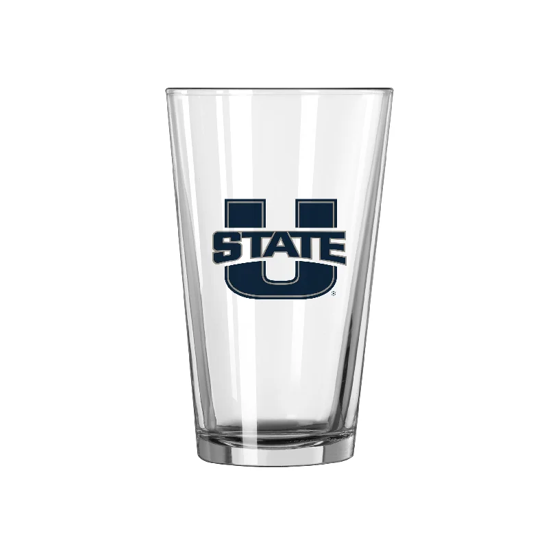 Team Mug Tea-Utah State 16oz Logo Pint Glass