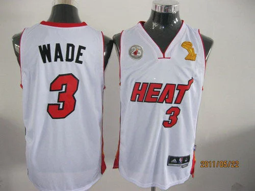 Basketball Jersey Athletic-Heat 3 Wade White 2013 Champion&25th Patch Basketball Jerseys