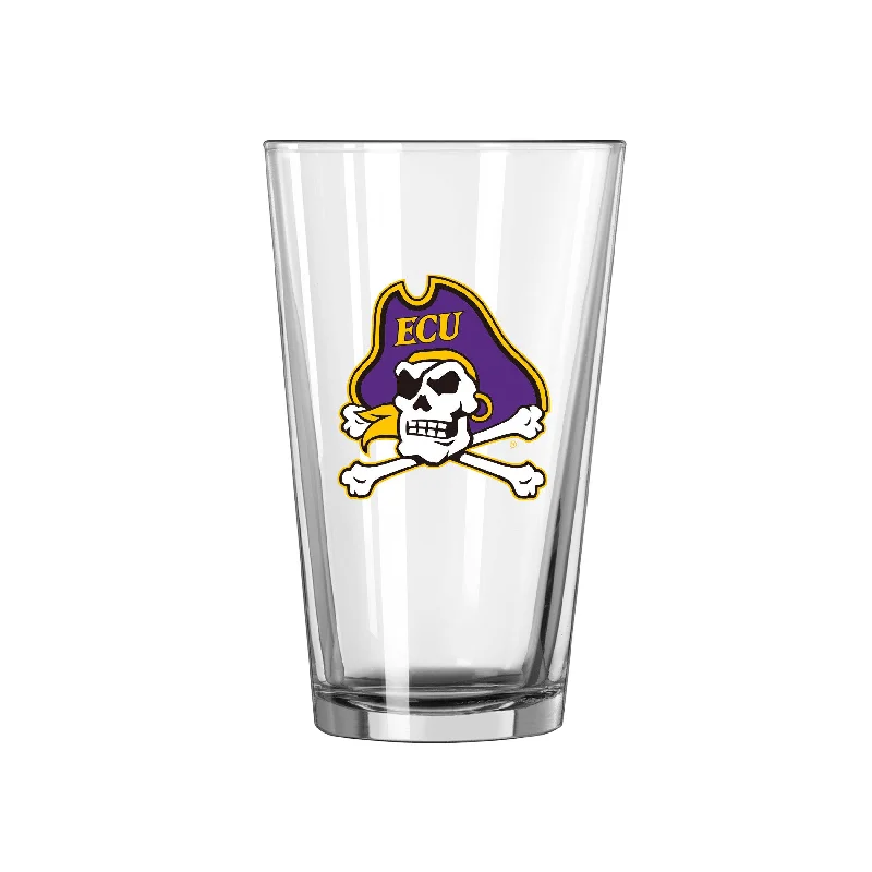 Team Mug Gray-East Carolina 16oz Logo Pint Glass