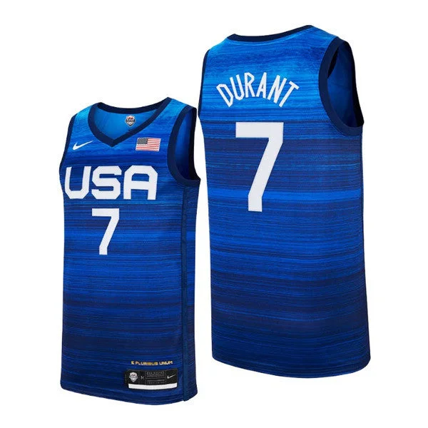 Basketball Jersey Indoor-Men's USA Basketball #7 Kevin Durant 2021 Blue Tokyo Olympics Stitched Away Basketball Jersey