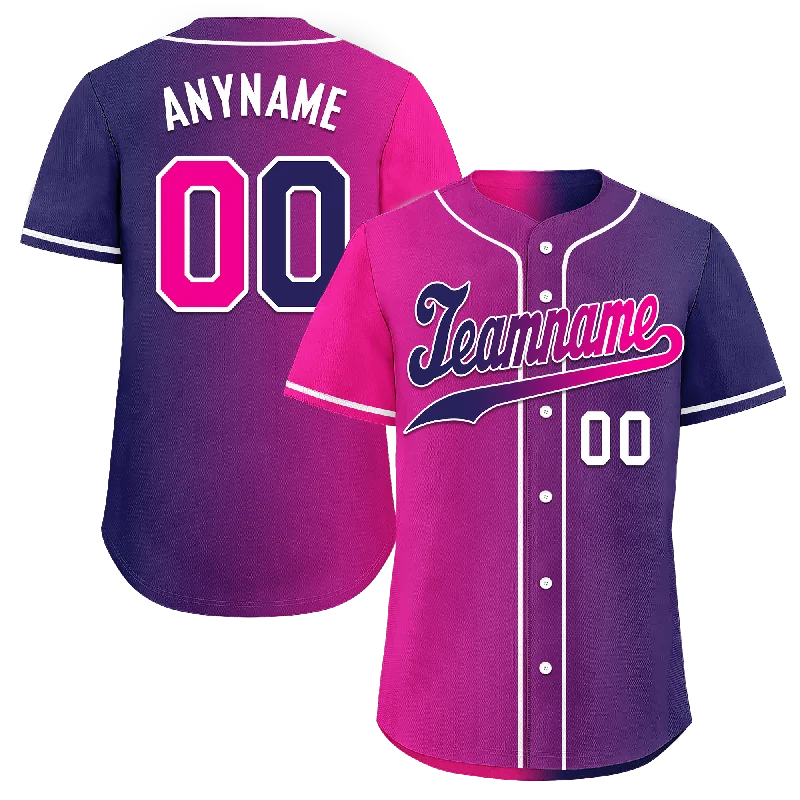 Baseball Jersey Little League-Custom Pink Blue Gradient Fashion Personalized Authentic Baseball Jersey BSBJ01-D0a7aab