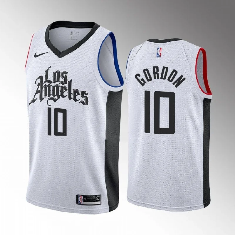 Basketball Jersey Recycled Fabric-Men's Los Angeles Clippers #10 Eric Gordon White City Edition Stitched Basketball Jersey