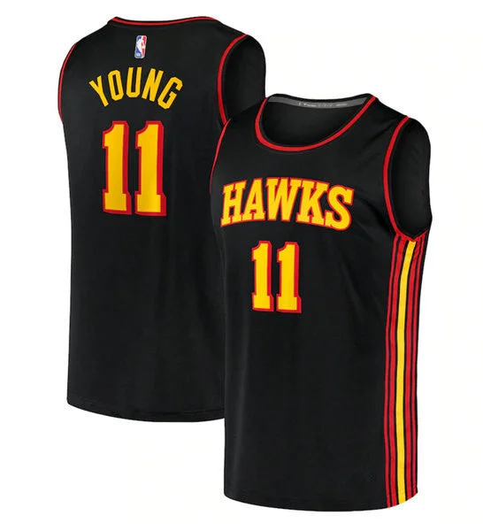 Basketball Jersey Multi-Color-Men's Atlanta Hawks #11 Trae Young Black Stitched Basketball Basketball Jersey