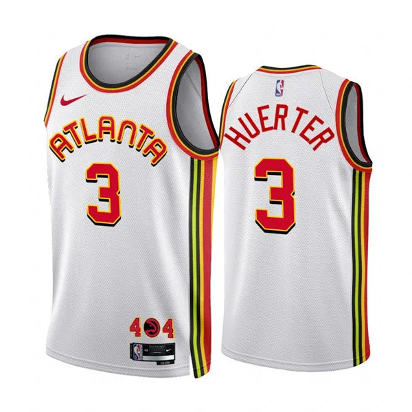 Basketball Jersey Practice-Men's Atlanta Hawks #3 Kevin Huerter 2022/23 White Association Edition Stitched Basketball Jersey