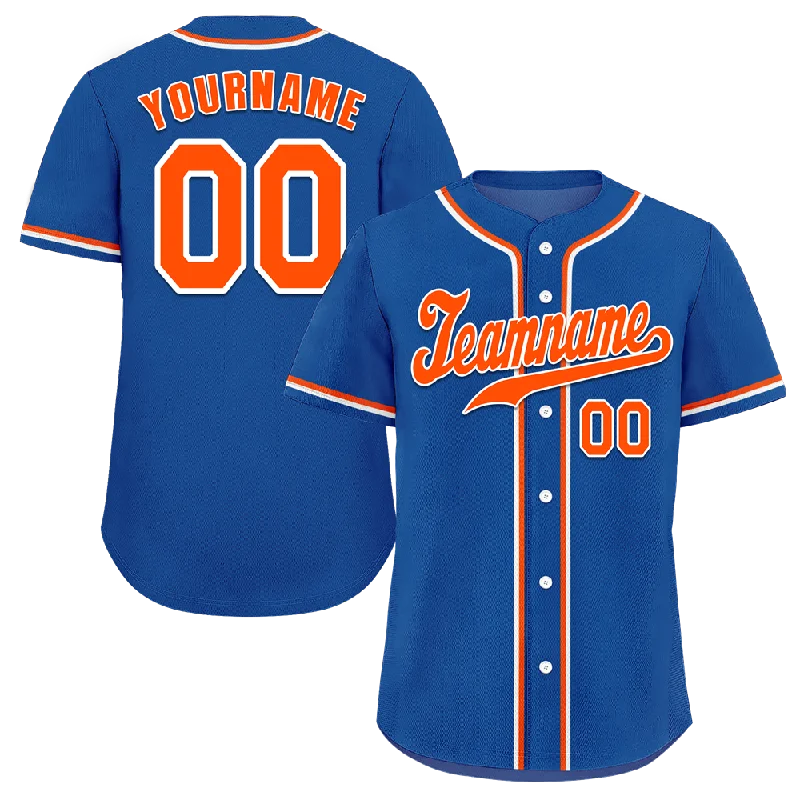 Baseball Jersey Gray-Custom Blue Classic Style Orange Authentic Baseball Jersey