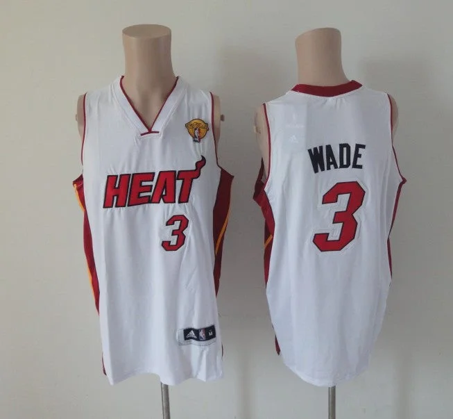 Basketball Jersey Sweatproof-Heat 3 Wade White 2013 Finals Edition Basketball Jerseys