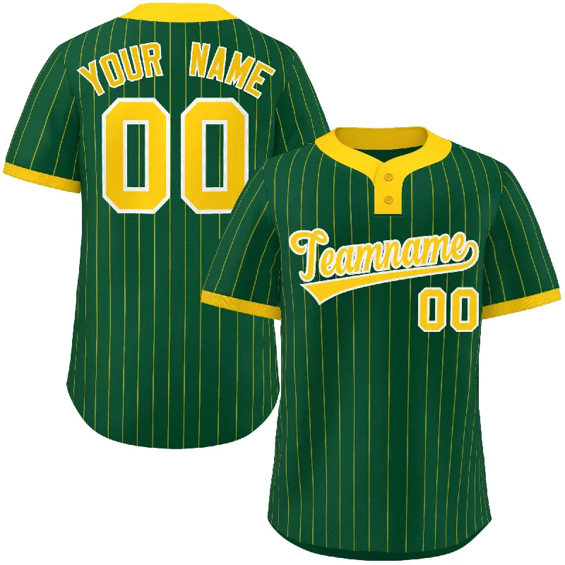 Baseball Jersey Custom-Custom Gold Gold Stripe Fashion Authentic Two-Button Baseball Jersey