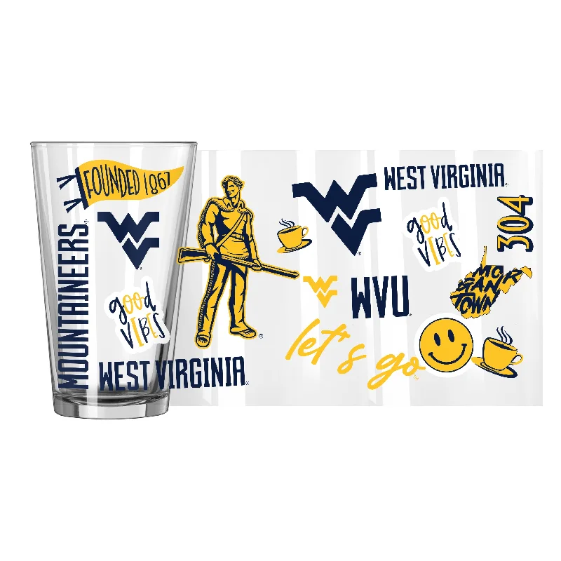 Team Mug Meditation-West Virginia 16oz Native Pint Glass