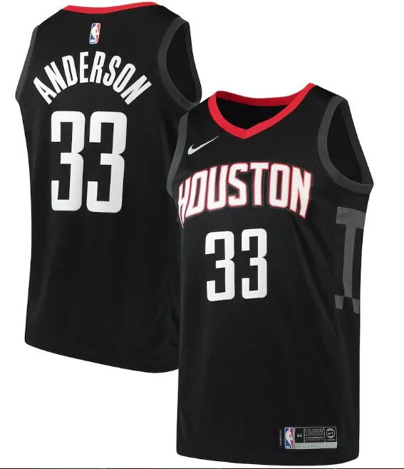 Basketball Jersey Casual-Men's Houston Rockets Black #33 Ryan Anderson Statement Edition Stitched Swingman Basketball Jersey