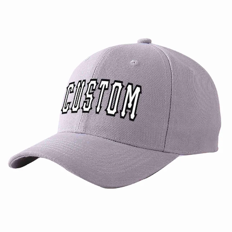 Baseball Cap Earth Tones-Custom Gray White-Black Curved Eaves Sport Baseball Cap Design for Men/Women/Youth