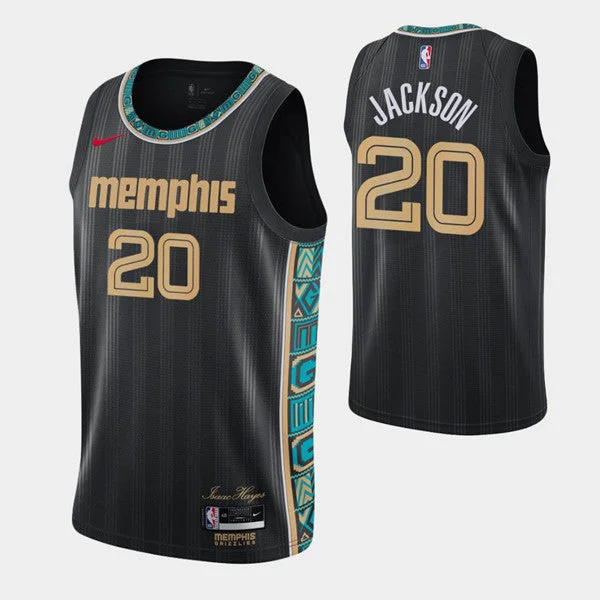 Basketball Jersey Basketball Player-Men's Memphis Grizzlies #20 Josh Jackson Black 2020-21 City Swingman Stitched Basketball Jersey