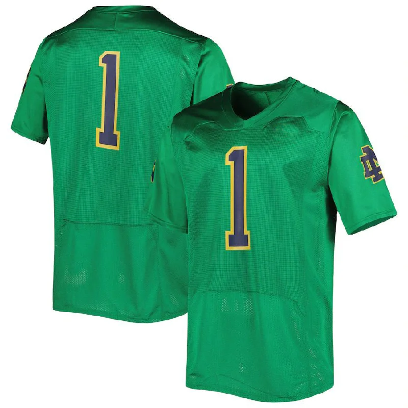 Football Jersey Free Shipping-#1 N.Dame Fighting Irish Under Armour Team Wordmark Replica Football Jersey Green Stitched American College Jerseys