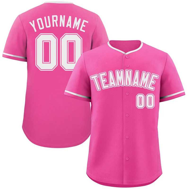 Baseball Jersey Viral-Custom Pink White-Pink Classic Style Authentic Baseball Jersey