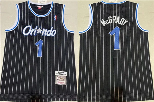 Basketball Jersey Country Flag-Men's Orlando Magic #1 Tracy McGrady Black Stitched Basketball Jersey