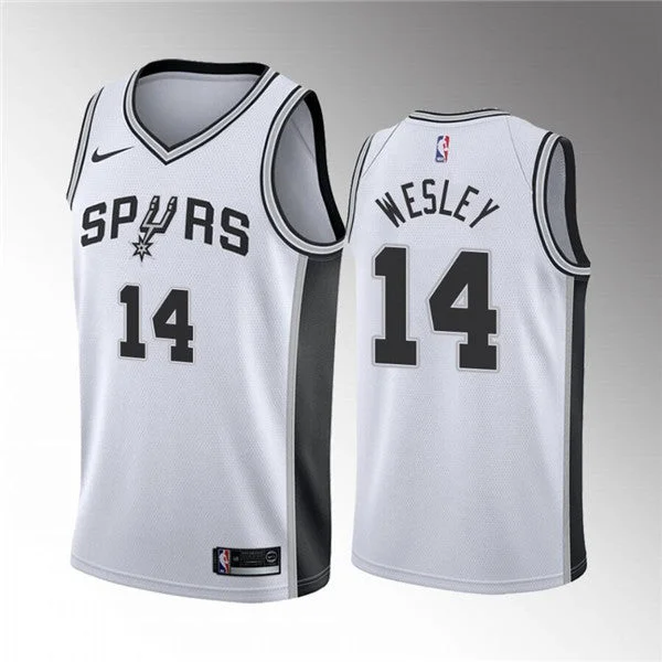 Basketball Jersey Basketball Brother-Men' San Antonio Spurs #14 Blake Wesley White Association Edition Stitched Basketball Jersey