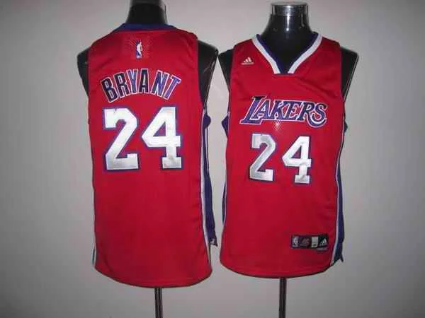 Basketball Jersey Cotton-Lakers 24 Bryant Red Basketball Jerseys