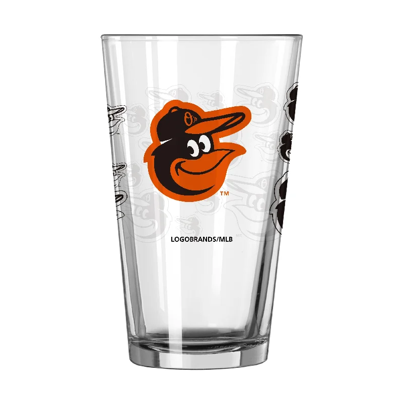 Team Mug Biking-Baltimore Orioles 16oz Scatter Pint Glass