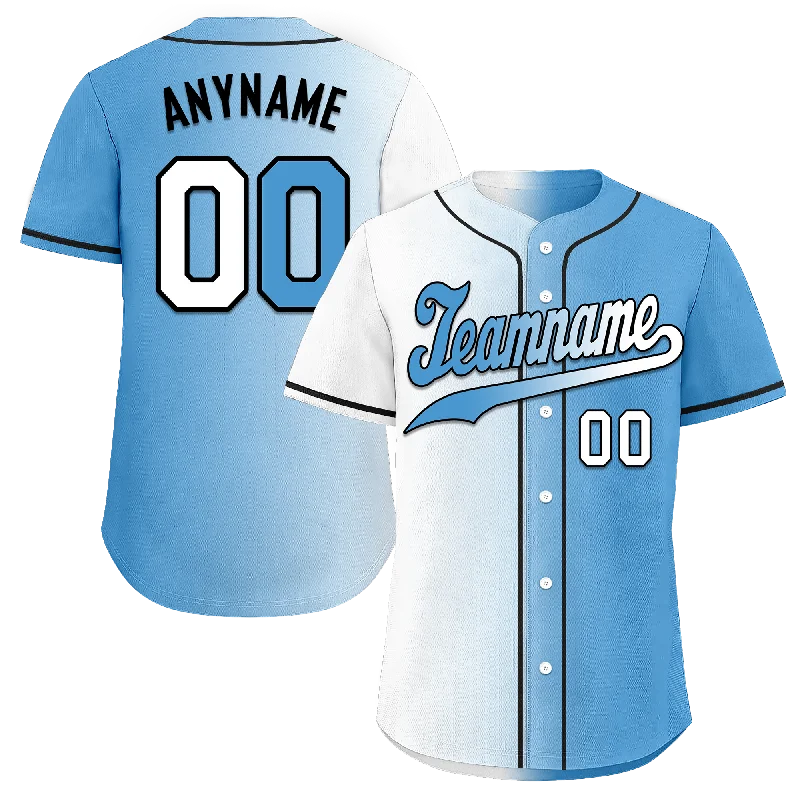 Baseball Jersey College Team-Custom White Blue Gradient Fashion Personalized Authentic Baseball Jersey BSBJ01-D0a7aaa