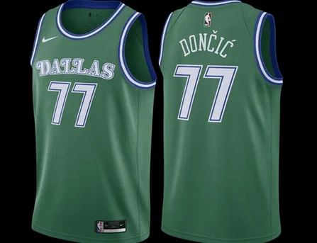 Basketball Jersey Quote-Men's Dallas Mavericks #77 Luka Doncic Green City Edition Stitched Basketball Basketball Jersey