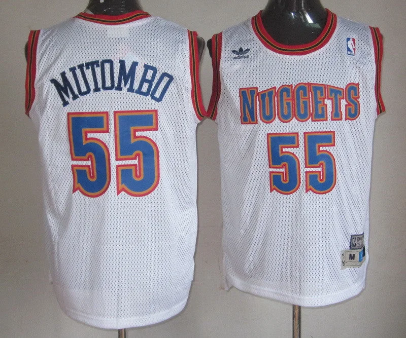 Basketball Jersey Tie-Dye-Nuggets 55 Mutombo Wwhite Throwback Basketball Jerseys