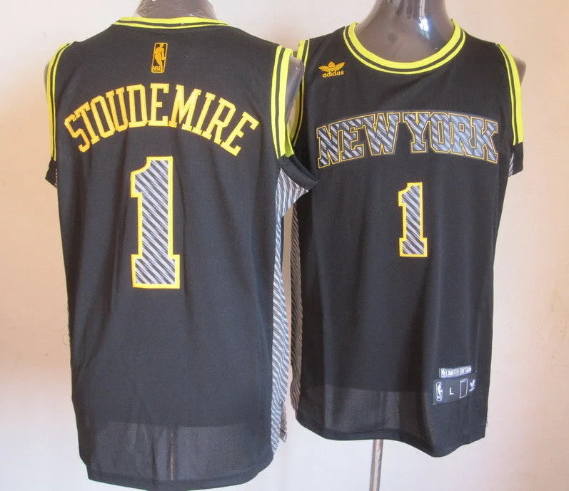 Basketball Jersey Sleeveless-Knicks 1 Stoudemire Black Fashion Basketball Jerseys