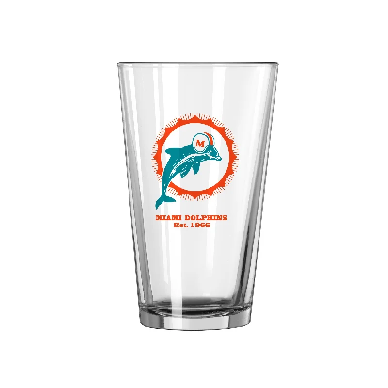 Team Mug Work Hard-Miami Dolphins 16oz Retro Pint Glass