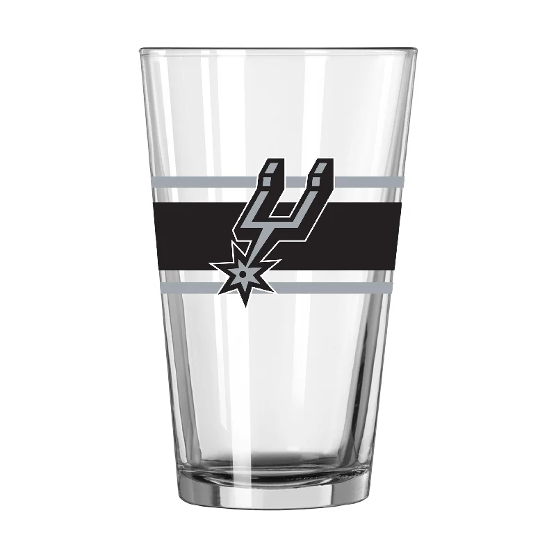 Team Mug Volleyball-San Antonio Spurs 16oz Stripe Pint Glass