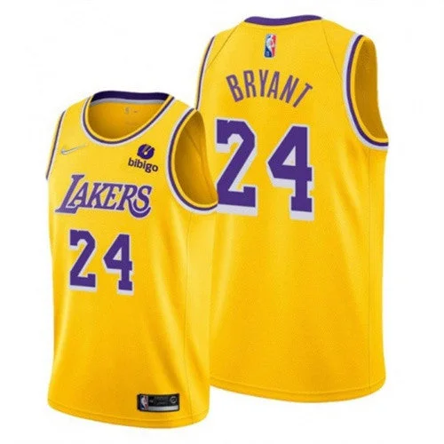 Basketball Jersey Camo-Men's Los Angeles Lakers #24 Kobe Bryant Yellow 75th Anniversary Stitched Basketball Jersey