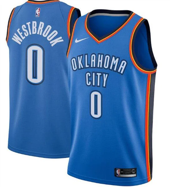 Basketball Jersey Hunting-Men's Oklahoma City Thunder Blue #0 Russell Westbrook Icon Edition Stitched Basketball Jersey