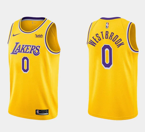 Basketball Jersey Meme-Men's Los Angeles Lakers #0 Russell Westbrook Yellow Stitched Basketball Basketball Jersey