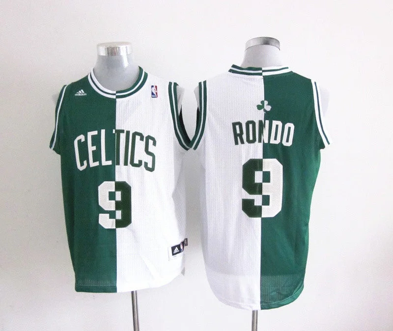 Basketball Jersey Unique-Celtics 9 Rondo Green&White Split Basketball Jerseys